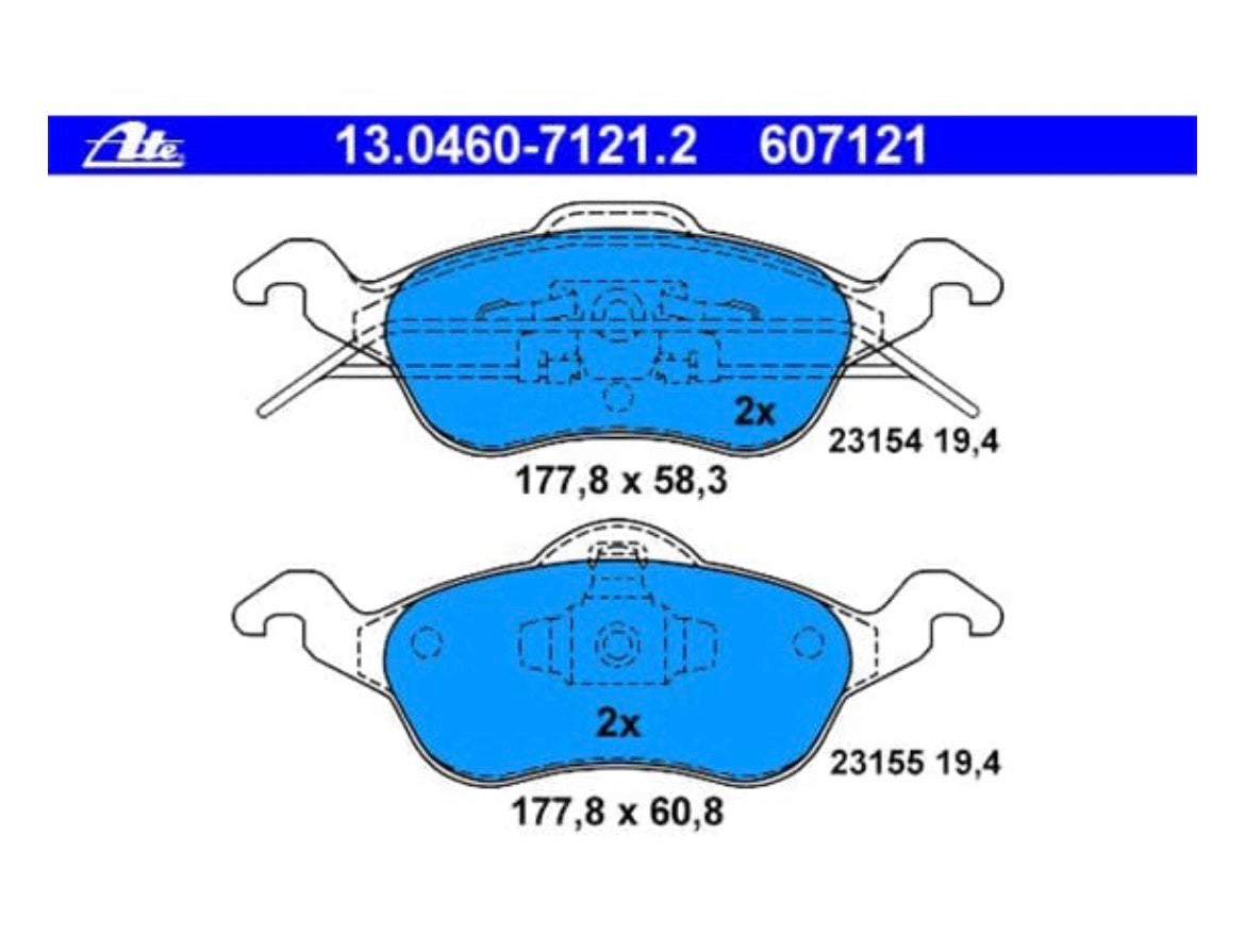 ATE BREMSSCHEIBEN + BELÄGE VORNE + HINTEN passend für FORD FOCUS I 1998 - 2004